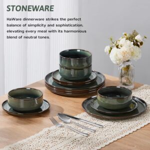 Moss Green plates and bowls on a table